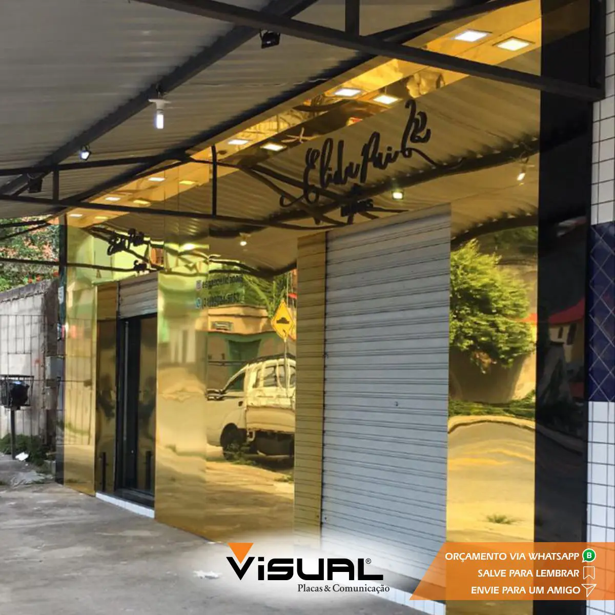 Fachada acm e letreiro pvc