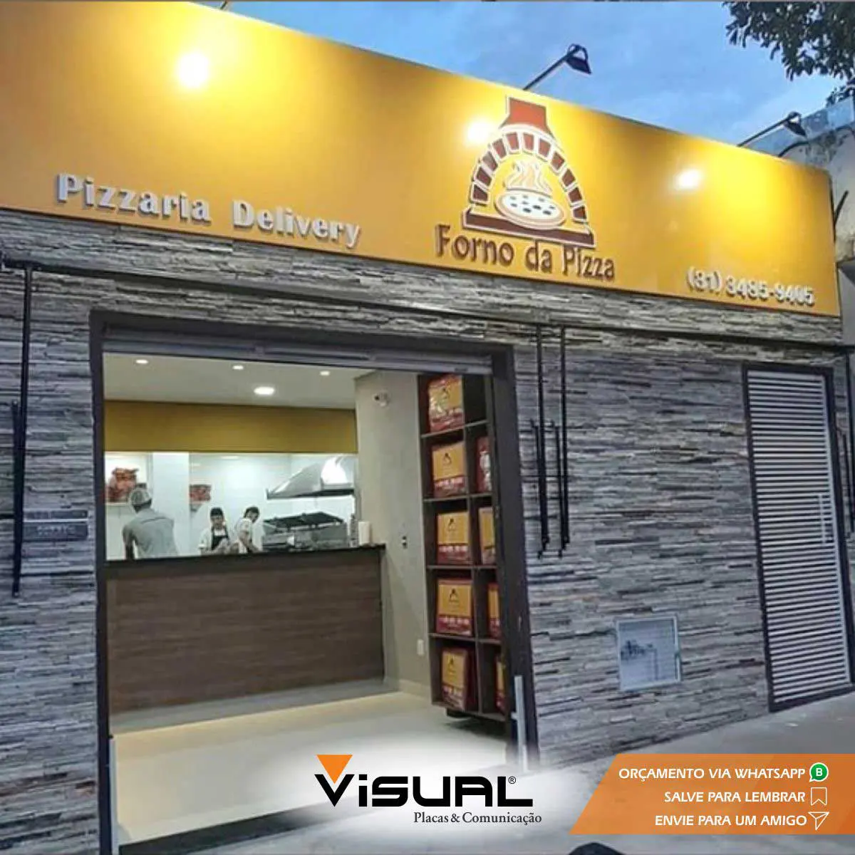 Fachada em ACM – Pizzaria