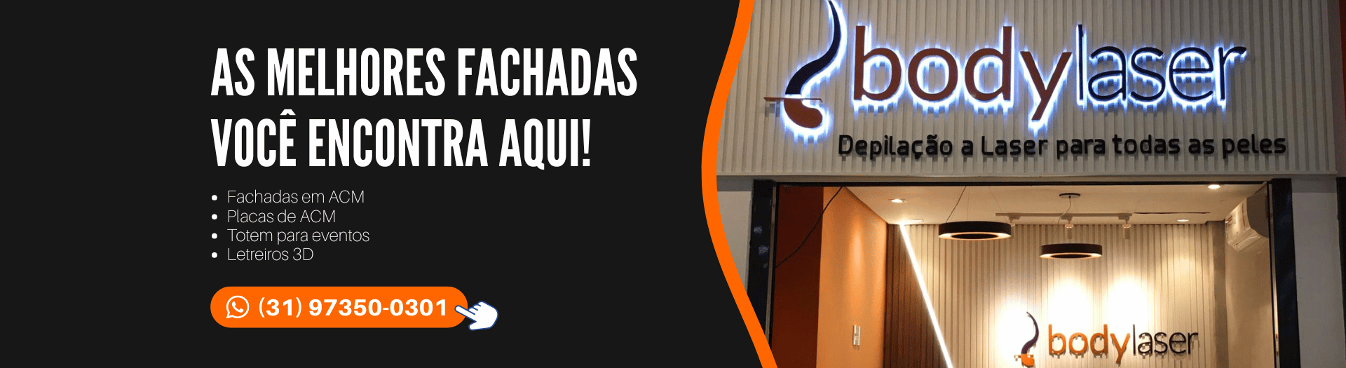 visual placas fachadas em acm bh